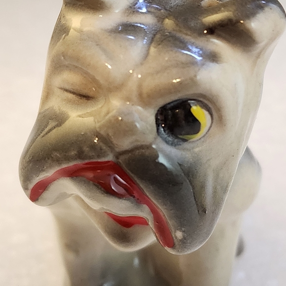 Vtg Ceramic Winking Bull Dog Salt & Pepper Shaker Set - Picture 7 of 11